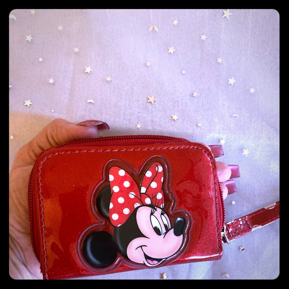 Small Red Minnie Mouse wristlet